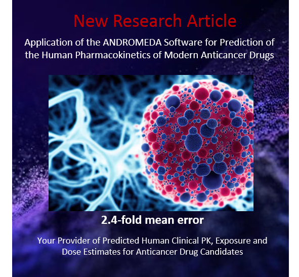 Application of the ANDROMEDA software for prediction of the human pharmacokinetics of modern anticancer drugs